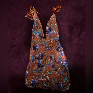 Sequin Festival Orange Dress